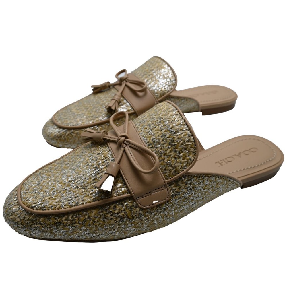 COACH STASSI Raffia Slide Mule Slip On size: 9.5